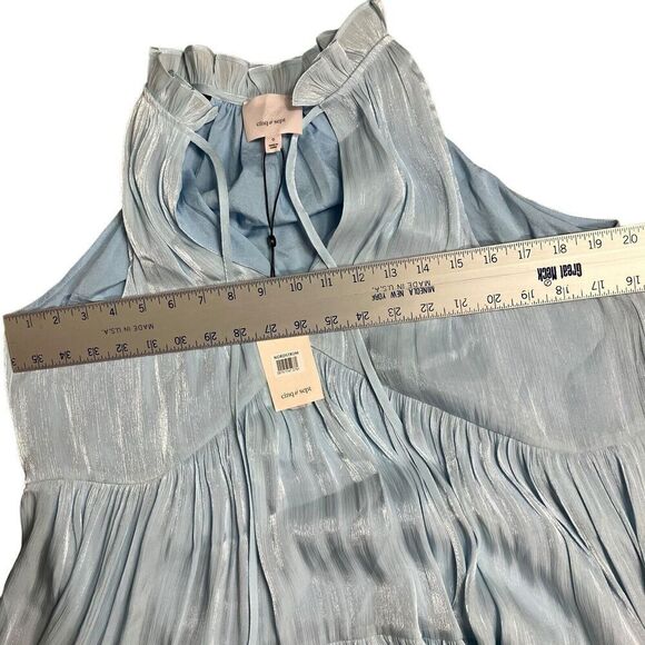 $395 Cinq‎ A Sept Women's Blue Phyllis Mock Neck Long Sleeve Swing Dress Size 0 - Picture 5 of 11